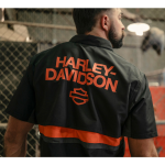 남성 H-D 테크 벤티드 반팔 셔츠 BLACK