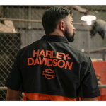 남성 H-D 테크 벤티드 반팔 셔츠 BLACK