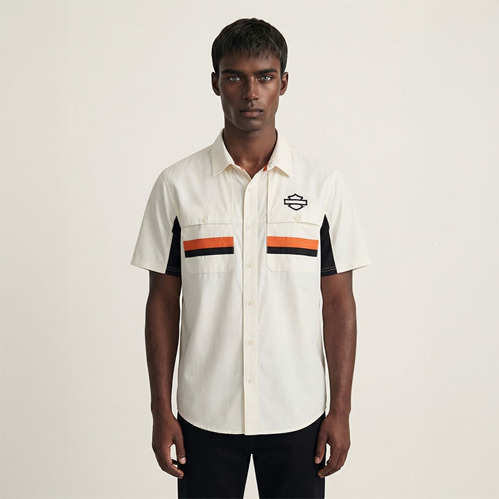 남성 H-D 테크 벤티드 반팔 셔츠