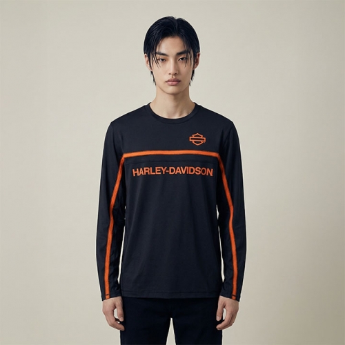 남성 H-D 테크 벤티드 긴팔 티셔츠 BLACK