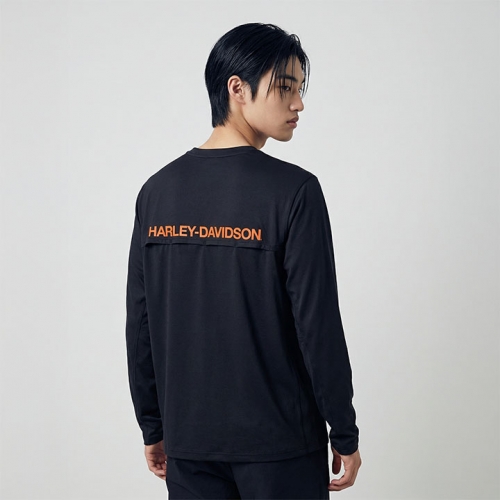 남성 H-D 테크 벤티드 긴팔 티셔츠 BLACK