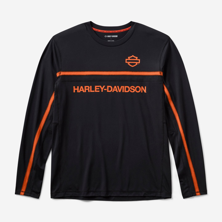 남성 H-D 테크 벤티드 긴팔 티셔츠 BLACK