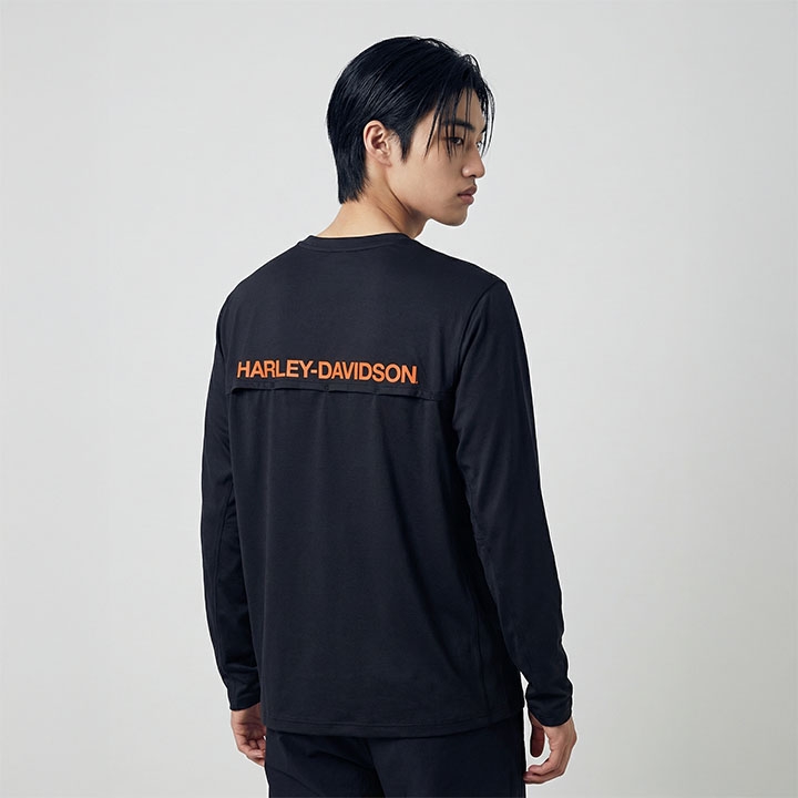 남성 H-D 테크 벤티드 긴팔 티셔츠 BLACK