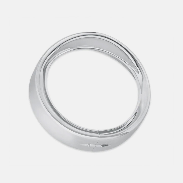 7인치 바이저 스타일 헤드램프 트림 링 - 크롬