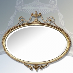 길트 타원형 호리병 벽걸이 거울 (15119)
