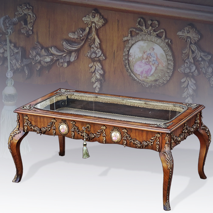 최고급 앤틱 명화 오물루 쇼케이스형 테이블 (18104)