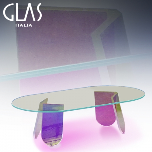 최고급 GLAS ITALIA 쉬머 오발 테이블