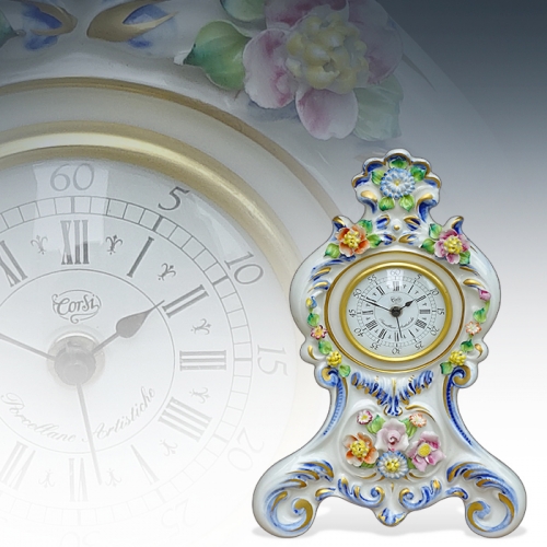 이태리산 코르시(Corsi) 도자기꽃 소형 시계