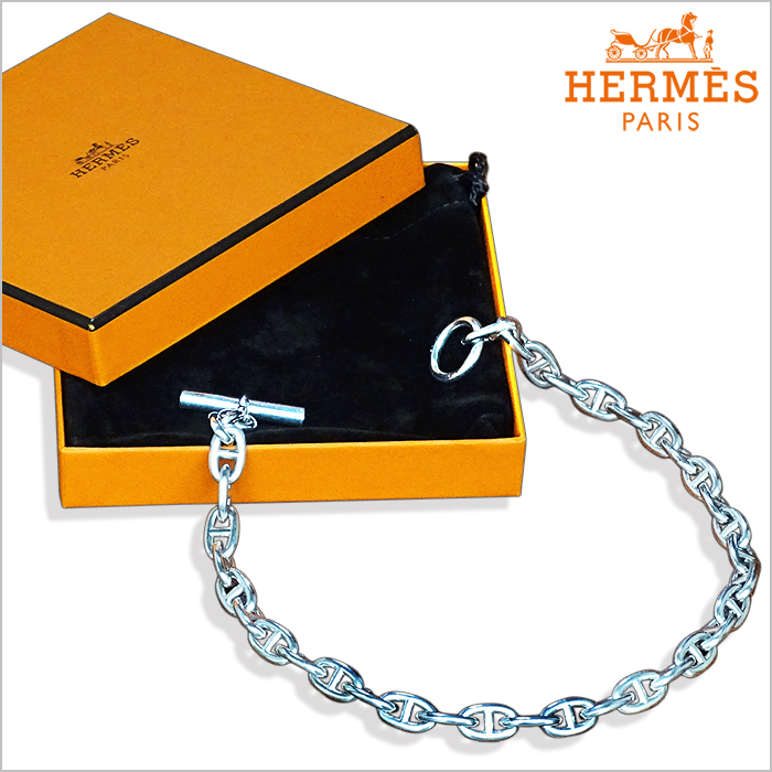 에르메스(hermes) 샹달 실버 목걸이(43.5cm)