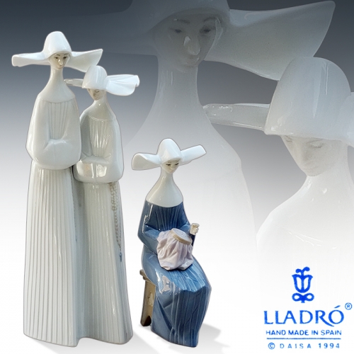 야드로 도자기 인형 - 수녀 & 바느질 수녀님