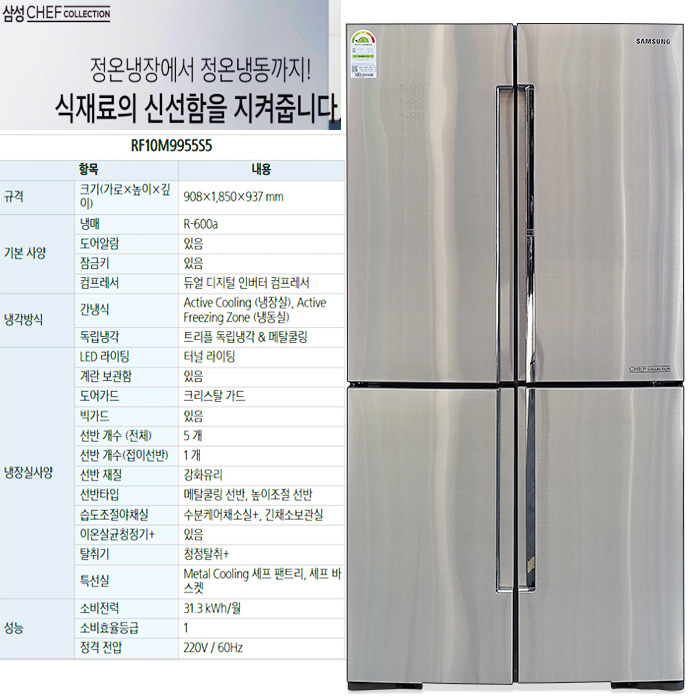 삼성 셰프컬렉션 푸드쇼케이스(RF10M9955S5)