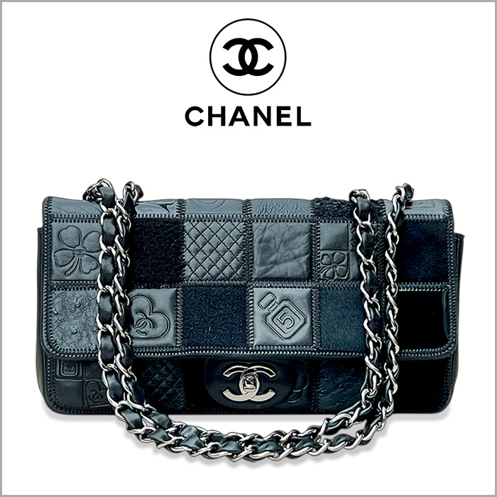 최고급 샤넬(CHANEL)패치워크 은장체인 숄더백