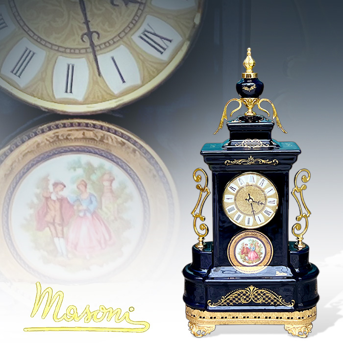 이태리산 Masoni마소니 금장 명화 도자기 전자식시계