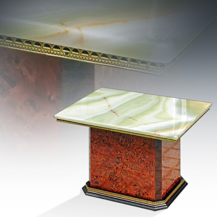 유로 오닉스 금장레이스 사각 테이블