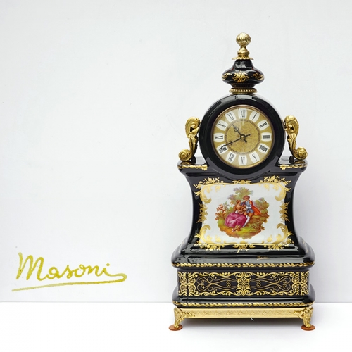 이태리 Masoni(마소니)금장 명화도자기 전자식시계