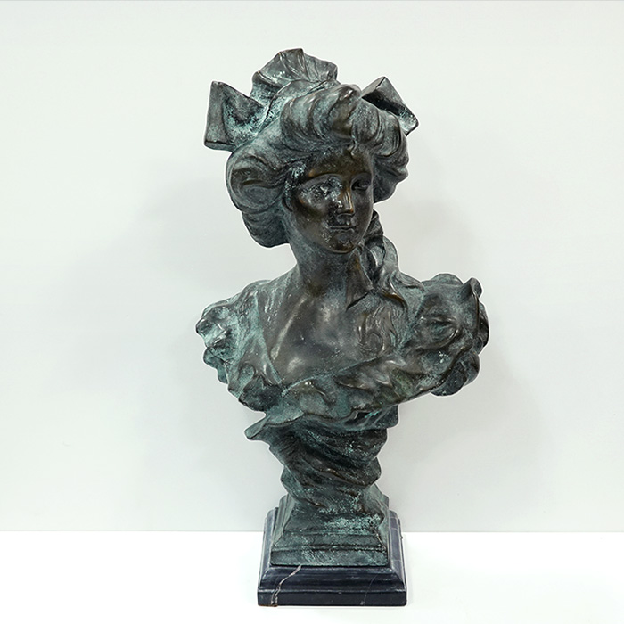 프랑스 여인 흉상 앤틱 브론즈 대형 조각상(55cm)