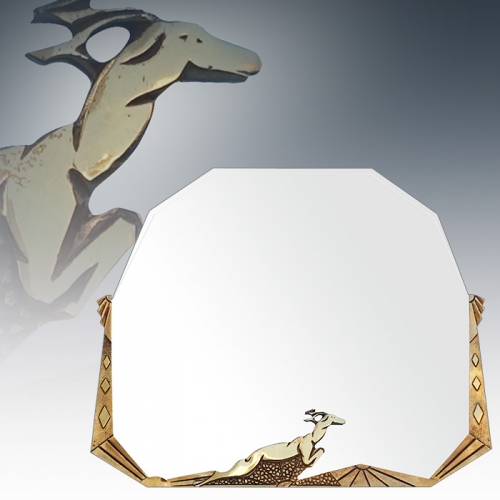 엔틱 금동 사슴조각 벽거울