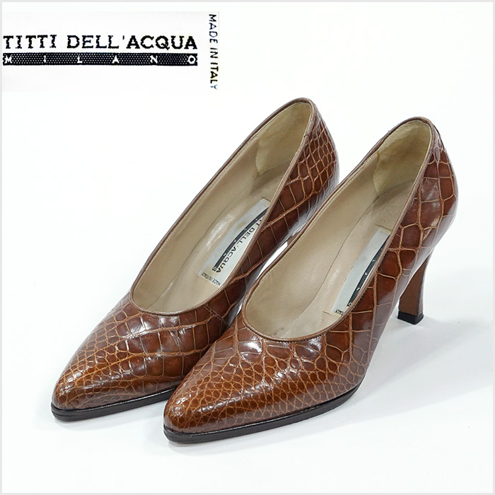 이태리 Titti Dell'acqua 엘리게이터(악어)가죽구두(240mm)