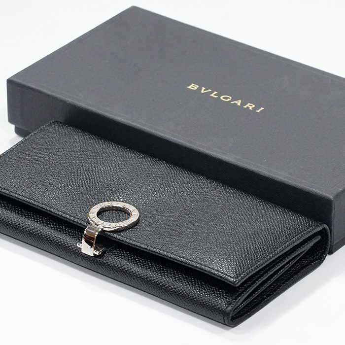 BVLGARI 불가리 슬림 클립 파우치 블랙가죽(보관만)