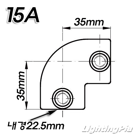 흑 주철 15A 90도 엘보 무나사 파이프피팅(파이프클램프) 125 2 Way 90D Elbow