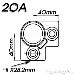 흑 주철 20A 90도 3방 무나사 파이프피팅(파이프클램프) 128 3 Way 90D Elbow