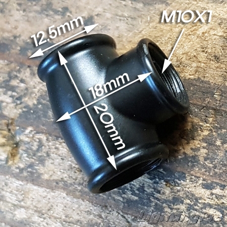 흑색도장 M10X1山 T자(티) 연결(3구모두 M10X1山)