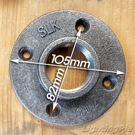 흑 B Type 1 1/4인치 후렌치(후렌지)(32A)-파이프조명/파이프인테리어,Floor Flange