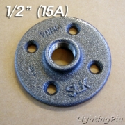 흑나사 B Type 1/2인치 후렌치(후렌지)(15A)-파이프조명/파이프인테리어후렌지,Floor Flange