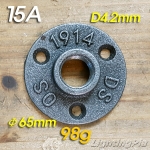 흑 E Type 1/2인치 3홀 후렌치(후렌지)소형(15A)-파이프조명/파이프인테리어,Floor Flange