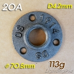 흑 E Type 3/4인치 3홀 후렌치(후렌지)소형(20A)-파이프조명/파이프인테리어,Floor Flange