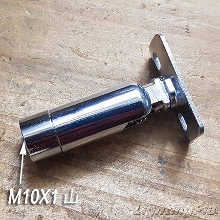M10X1山 벽부형 350도 회전 90도 꺾임 자유봉 크롬도금(Φ15.5mm)