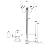 보급형 넝쿨 12인치 2등 212-601 정원등(H2570mm)