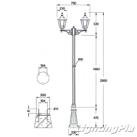 보급형 알라딘 2등 252-571大 정원등(H2660mm)