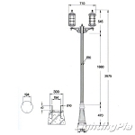 보급형 단조무늬 실린더 2등 252-031 정원등(H2675mm)