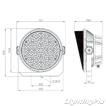 원형 LED 300W~500W 투광등(서치라이트 30도 렌즈적용 ) DC타입 KS