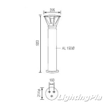 7113 CDM-T 70W 잔디등(H920mm)