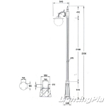 12인치 갓 301-632 정원등(H3200mm)