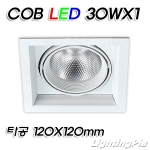 멀티1등 계단식 COB LED 30W 1등(타공120*120mm)-흑색/백색