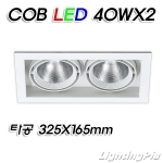 멀티2등 COB LED 40W 2등(타공325*165mm)-흑색/백색