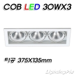 MTS 멀티3등 COB LED 30W 3등(타공375*135mm)-흑색/백색