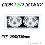 멀티2등 COB LED 30W 2등(타공255*135mm)-흑색/백색