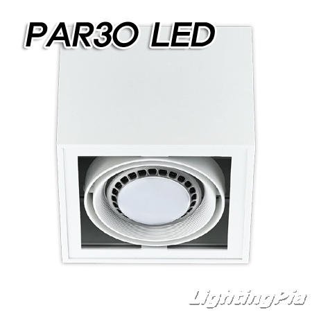 노출 PAR30 직사각 1등(185*185*150mm)-흑색/백색