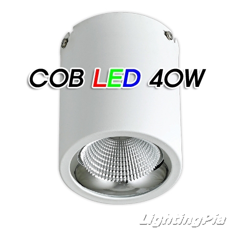 원통 COB LED 40W 직부등(Φ165*H200mm)-흑색/백색