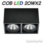 노출 직부 COB LED 20W 2등(L310*W165*H185mm)-흑색/백색