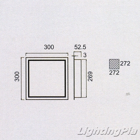 리빙 정사각 FPL 18W 2등 매입등(300X300mm)