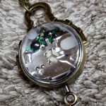 파이프 Steampunk Style DIY 복고풍 동브론즈 목걸이 시계 Φ25mm