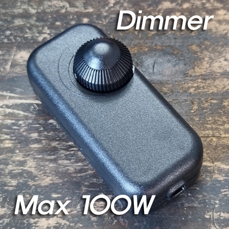 흑색 디머스위치(S/W) MAX 100W KC -납땜 및 나사조립하는 형태