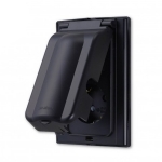 진흥 V시리즈 방우형 매입2구 접지 콘센트(세로형)-흑색