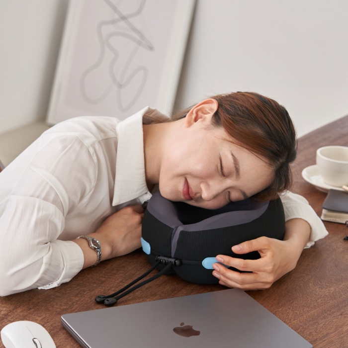 고급형 여행용 메모리폼 목베개 + 수면안대 + 귀마개 + 파우치 세트