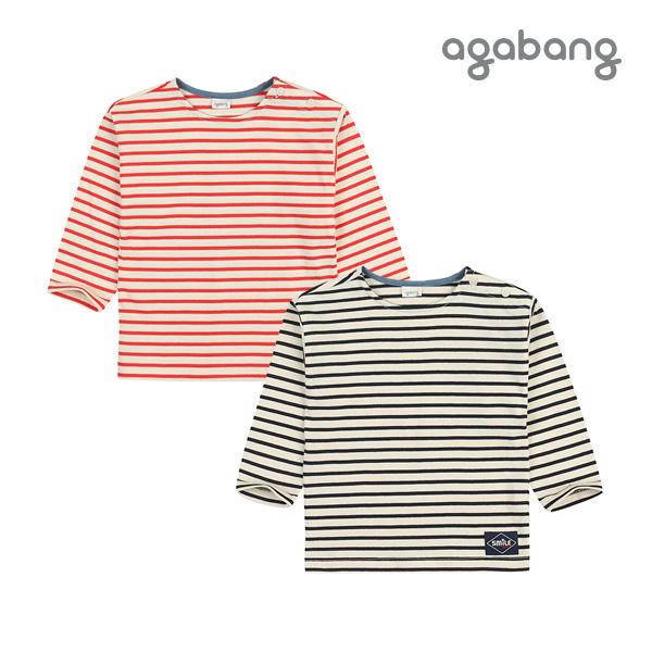 [아가방 봄]에단 스트라이프티셔츠(NAVY,RED)_01N551003